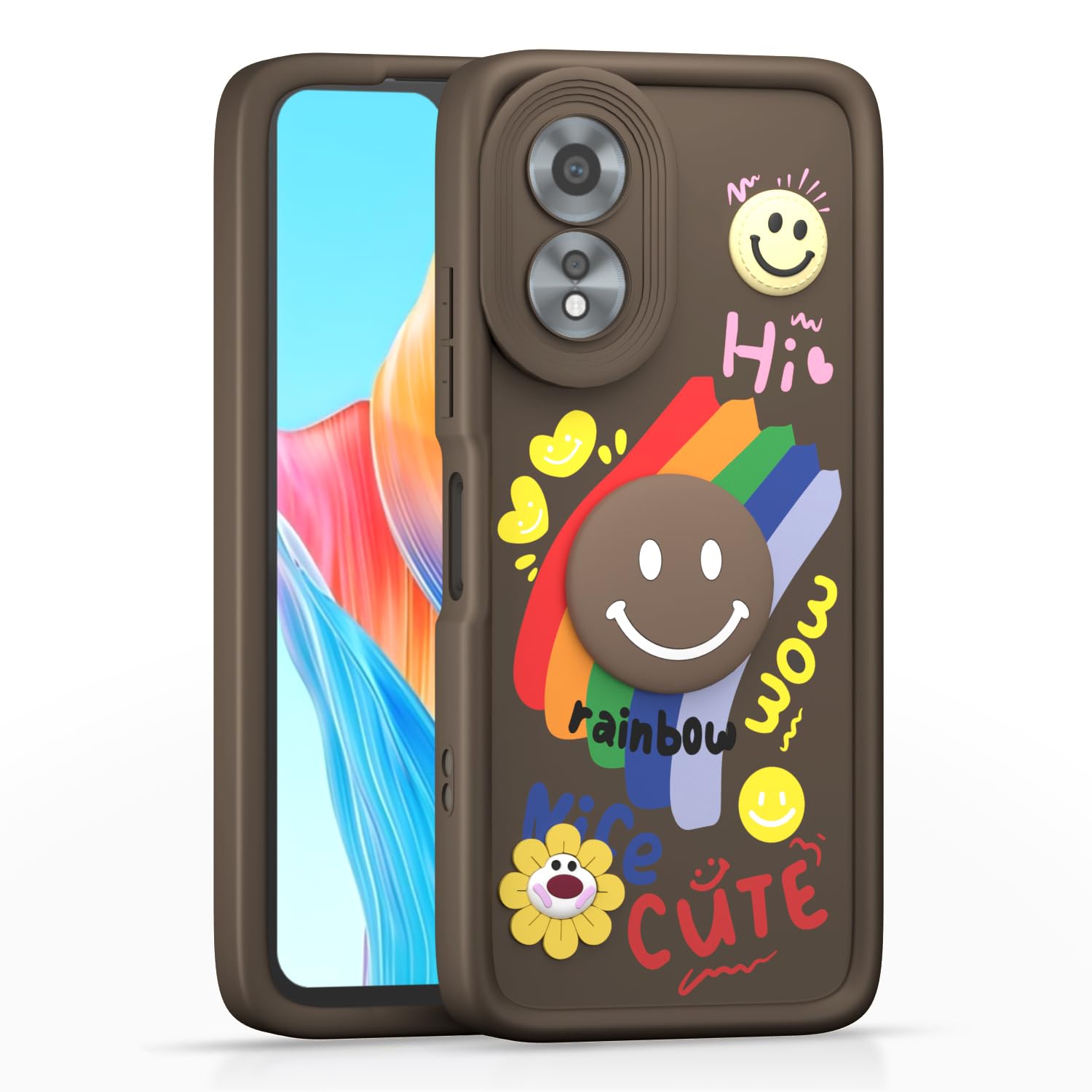 Pikkme brown Soft Silicone back cover for Oppo A38/A18 4G