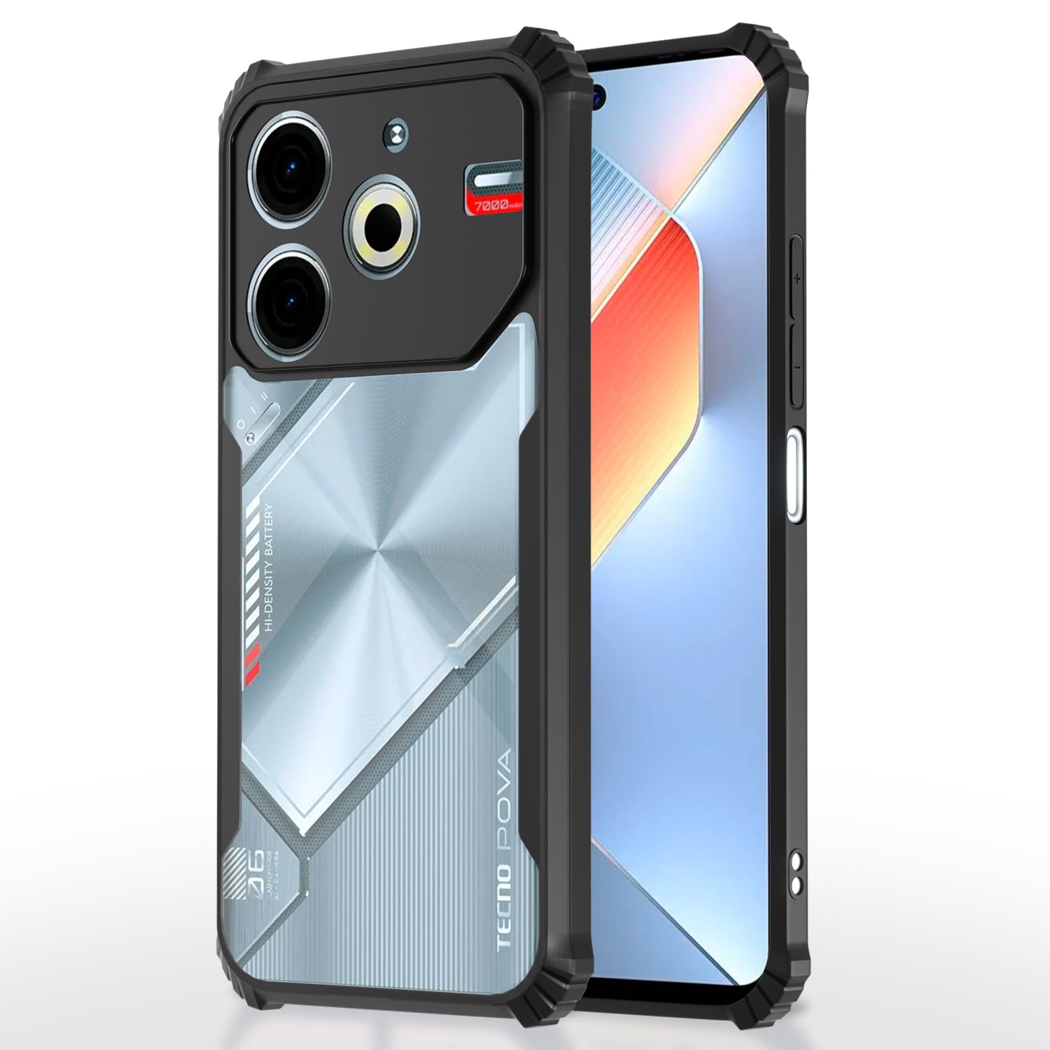 Tecno Pova 6 Neo back cover in black by Pikkme