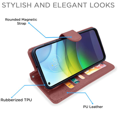 Pikkme brown wallet flip cover for Moto G9 Power – photo 5