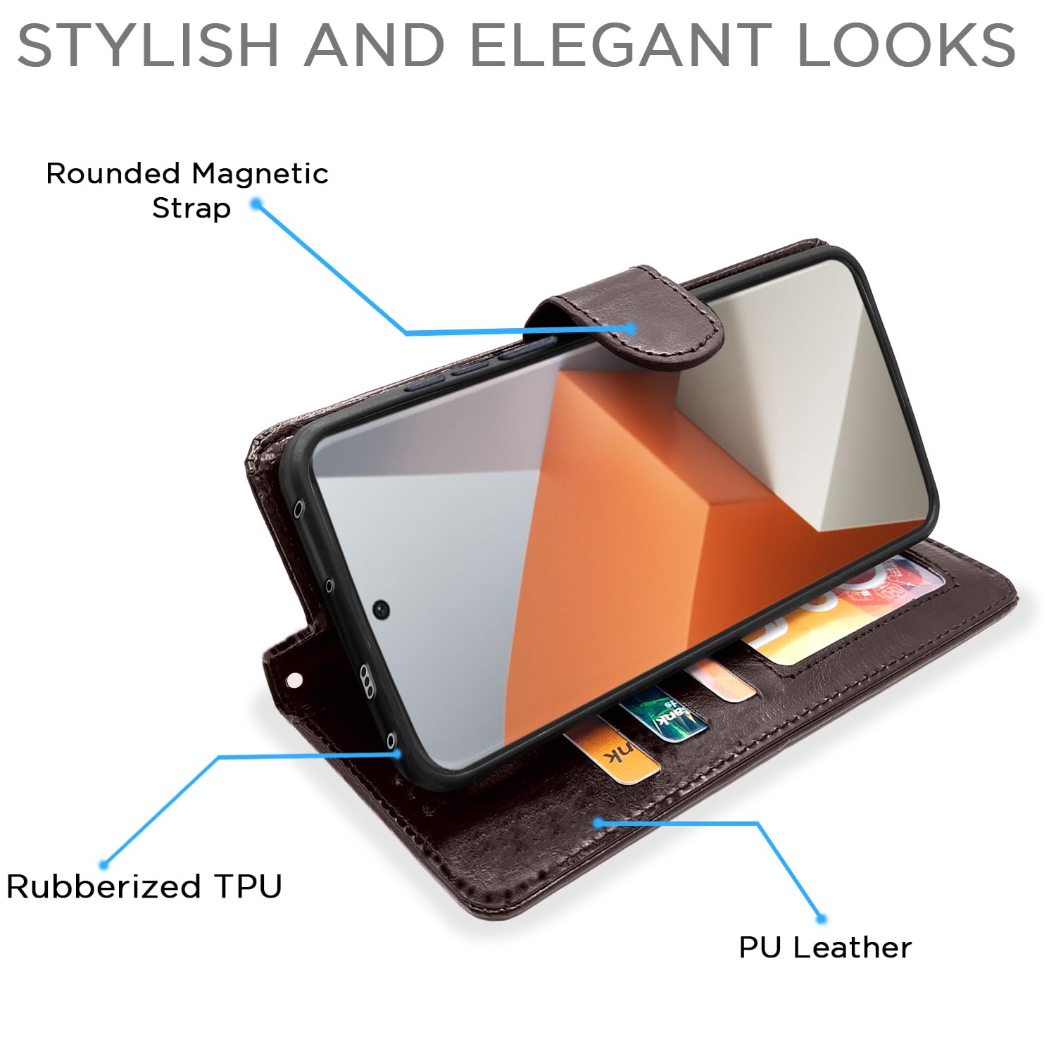 Pikkme Redmi Note 13 Pro Plus 5G coffee flip case – photo 3