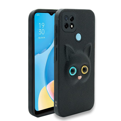 Pikkme Oppo A15/A15s Cat black mobile back cover