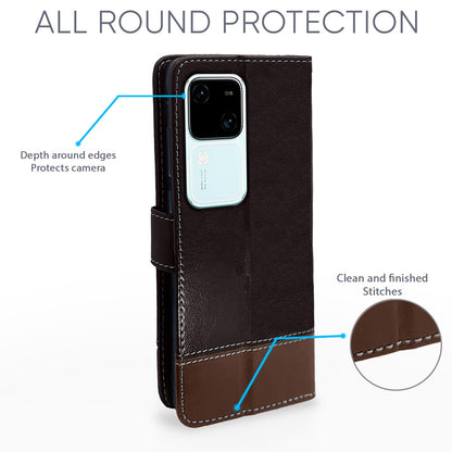 Vivo V30 5G mobile flip cover in coffee & brown by Pikkme – photo 3