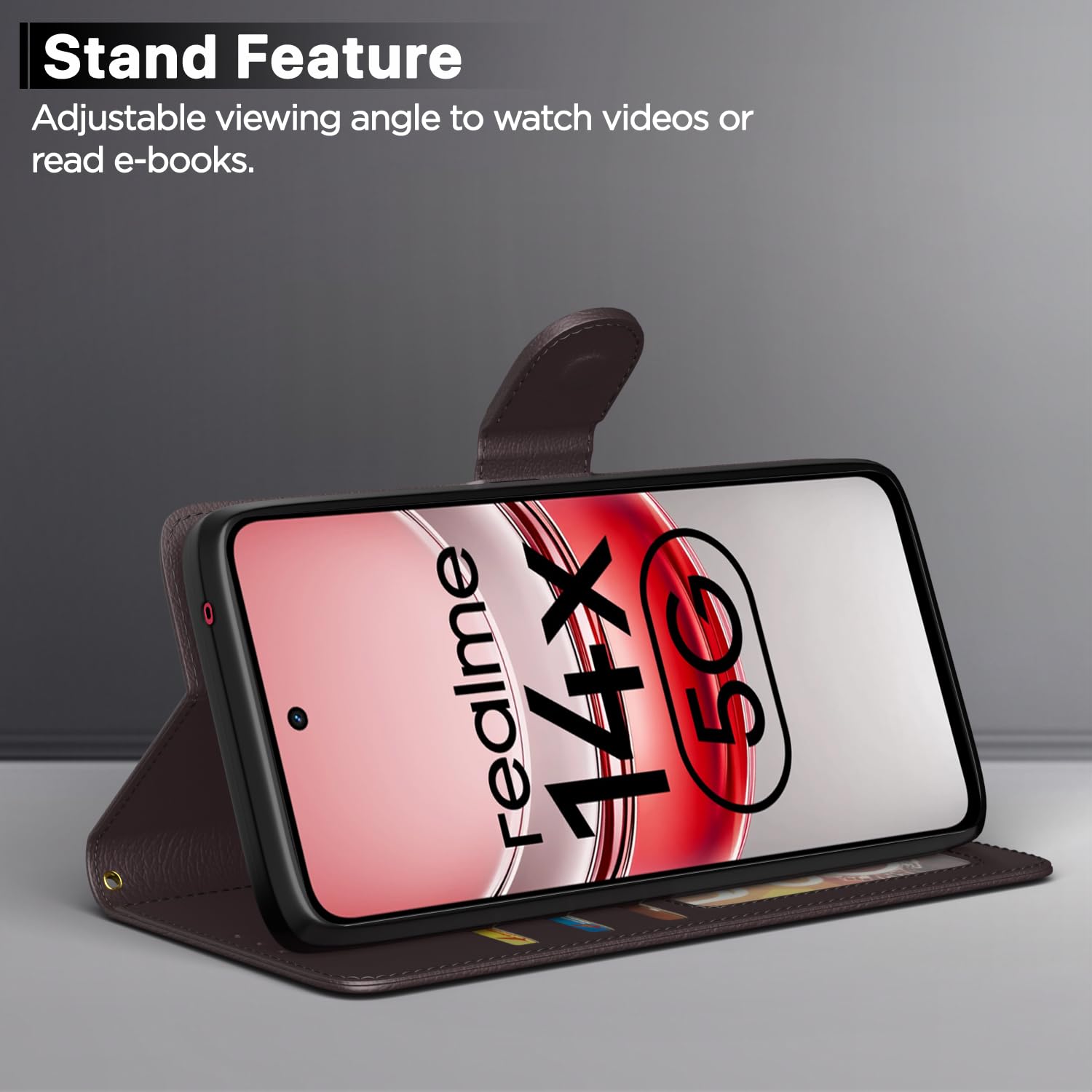 Realme Narzo 80x/P3x/14X 5G Wallet flip cover in coffee by Pikkme – photo 3