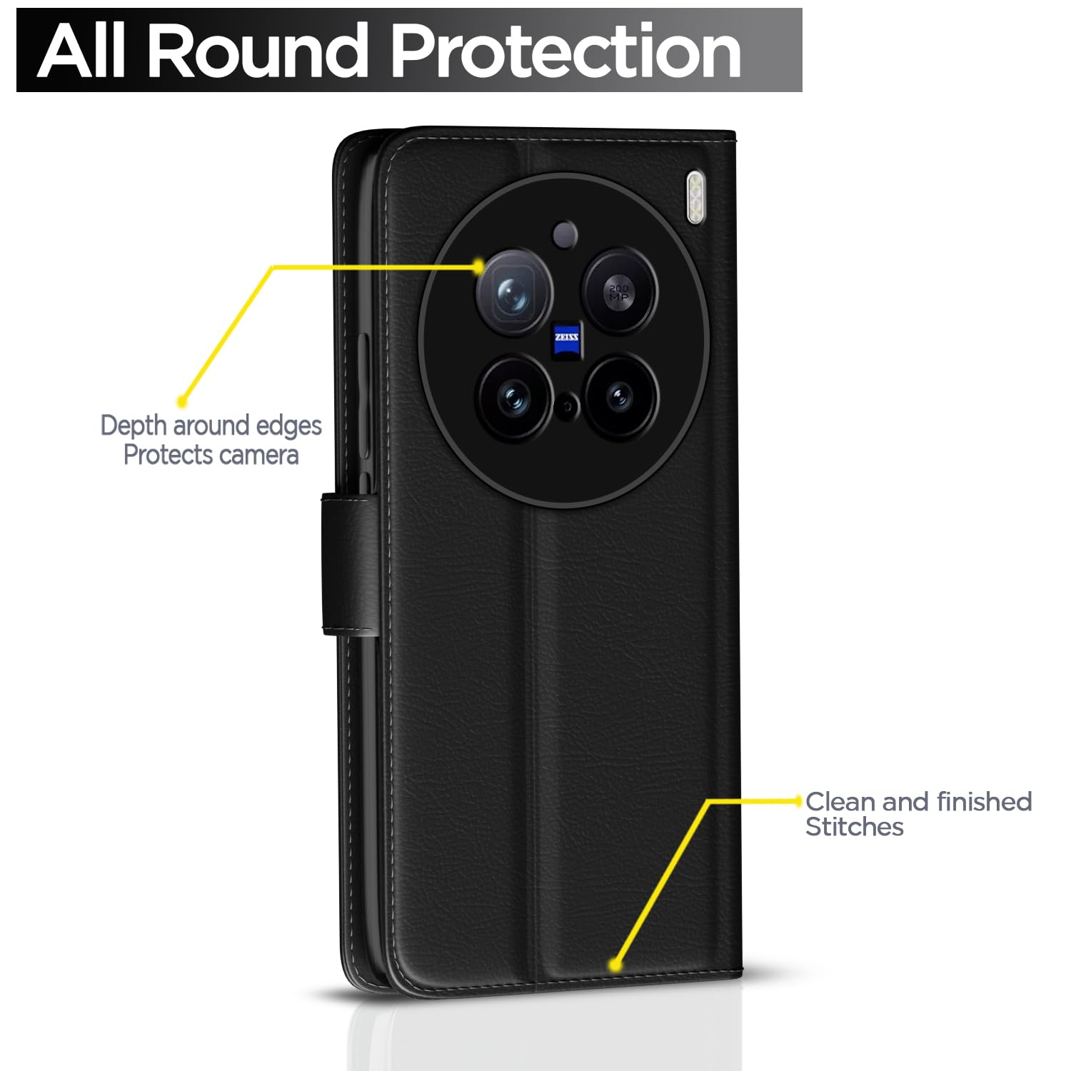 Pikkme black Wallet flip cover for Vivo X200 Pro 5G – photo 4