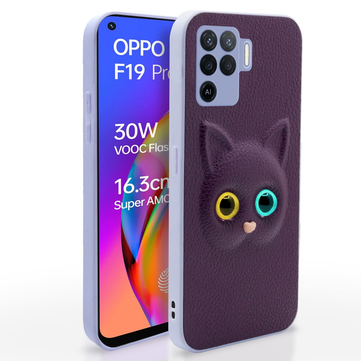 Purple Cat phone cover for Oppo F19 Pro – Pikkme