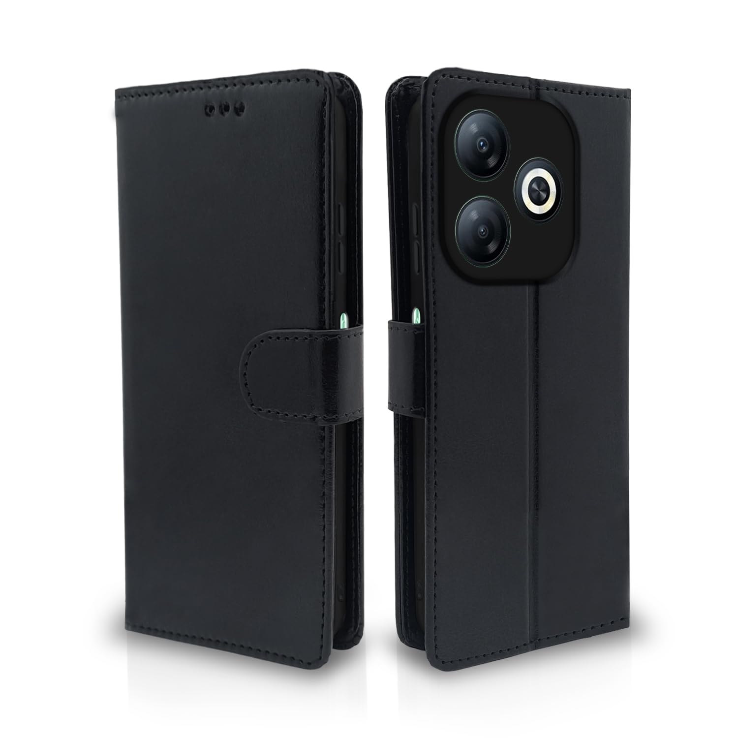 Pikkme Infinix Smart 8 black mobile flip cover