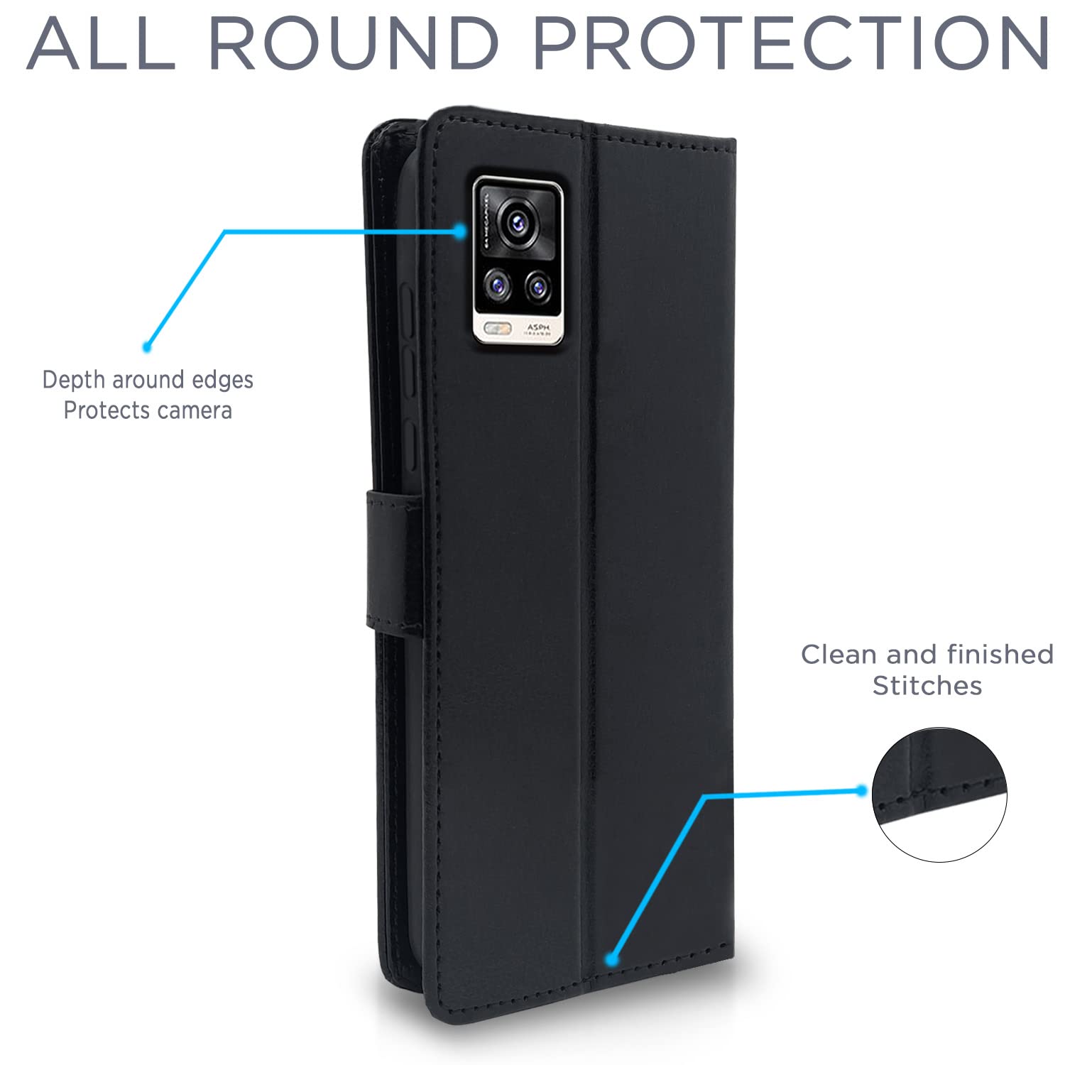 Black Wallet mobile flip cover for Vivo V20 – Pikkme – photo 4