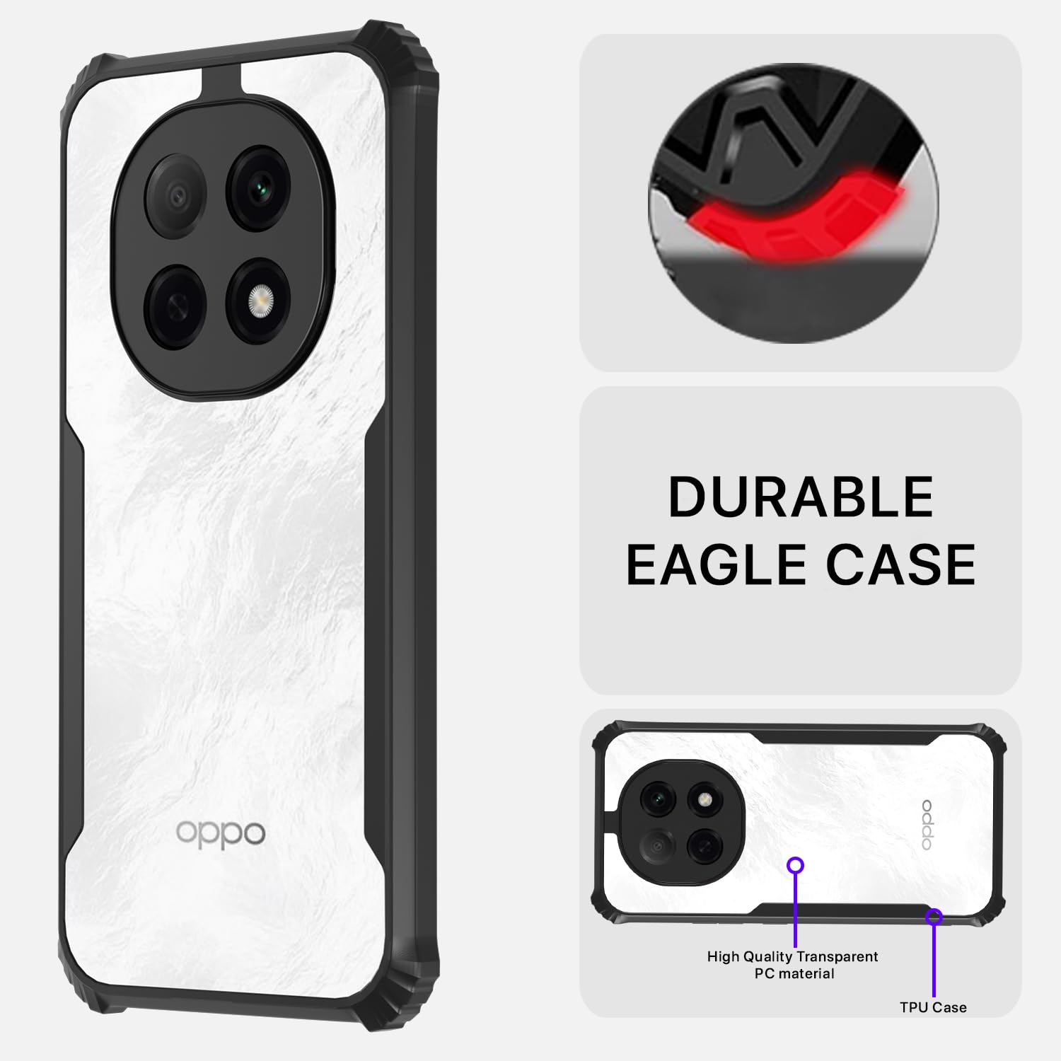 Oppo F29 Pro 5G Ultra Clear back cover in black by Pikkme – photo 5