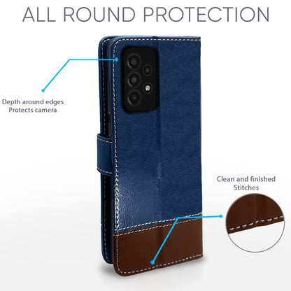Pikkme blue & brown wallet flip cover for Samsung A33 5G – photo 4
