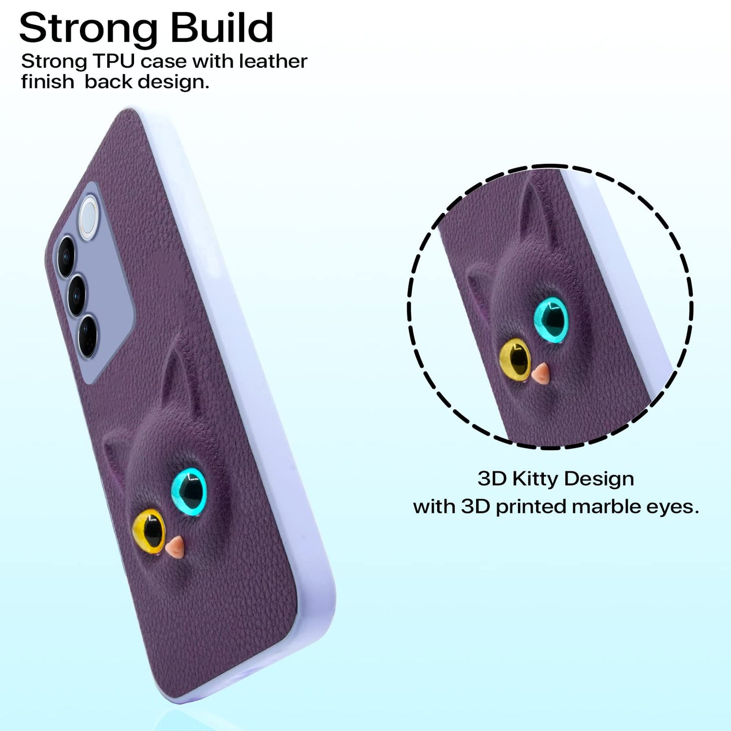 Pikkme Vivo V27 / V27 Pro 5G Cat Case | Purple