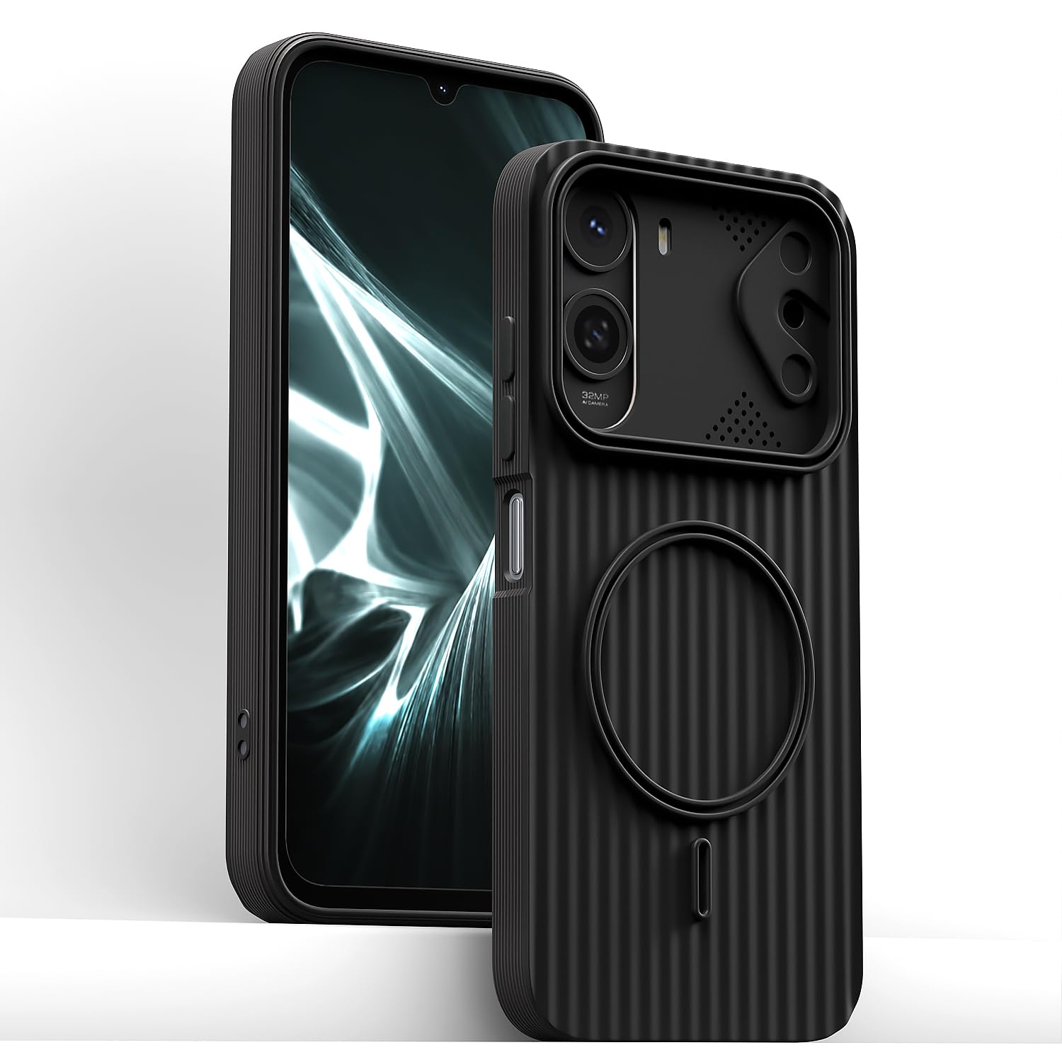 Black MagSafe back cover for Redmi A7 Pro/Poco C85x 5G/C81 – Pikkme – photo 2