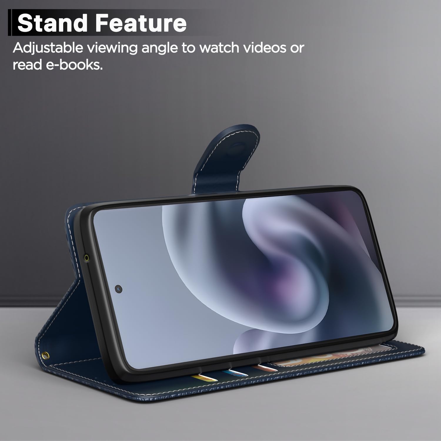 Pikkme Moto G86 Power 5G blue flip cover – photo 3