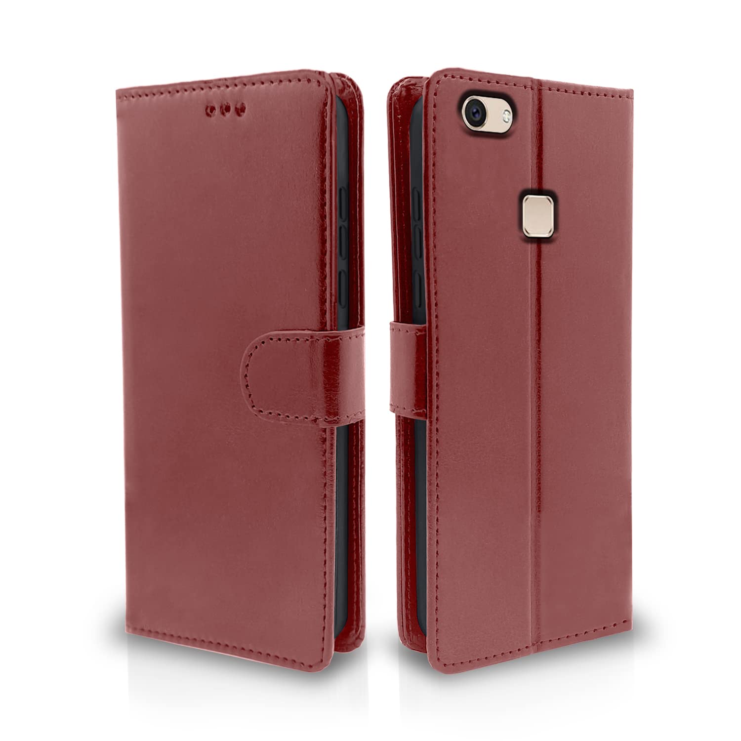 Pikkme brown flip case for Vivo V7 Plus