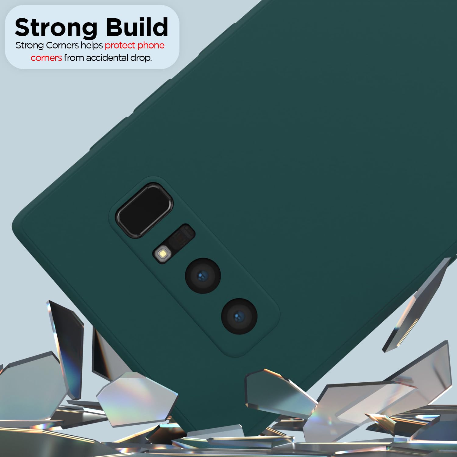 Pikkme green Liquid Silicone phone cover for Samsung Note 8 – photo 5