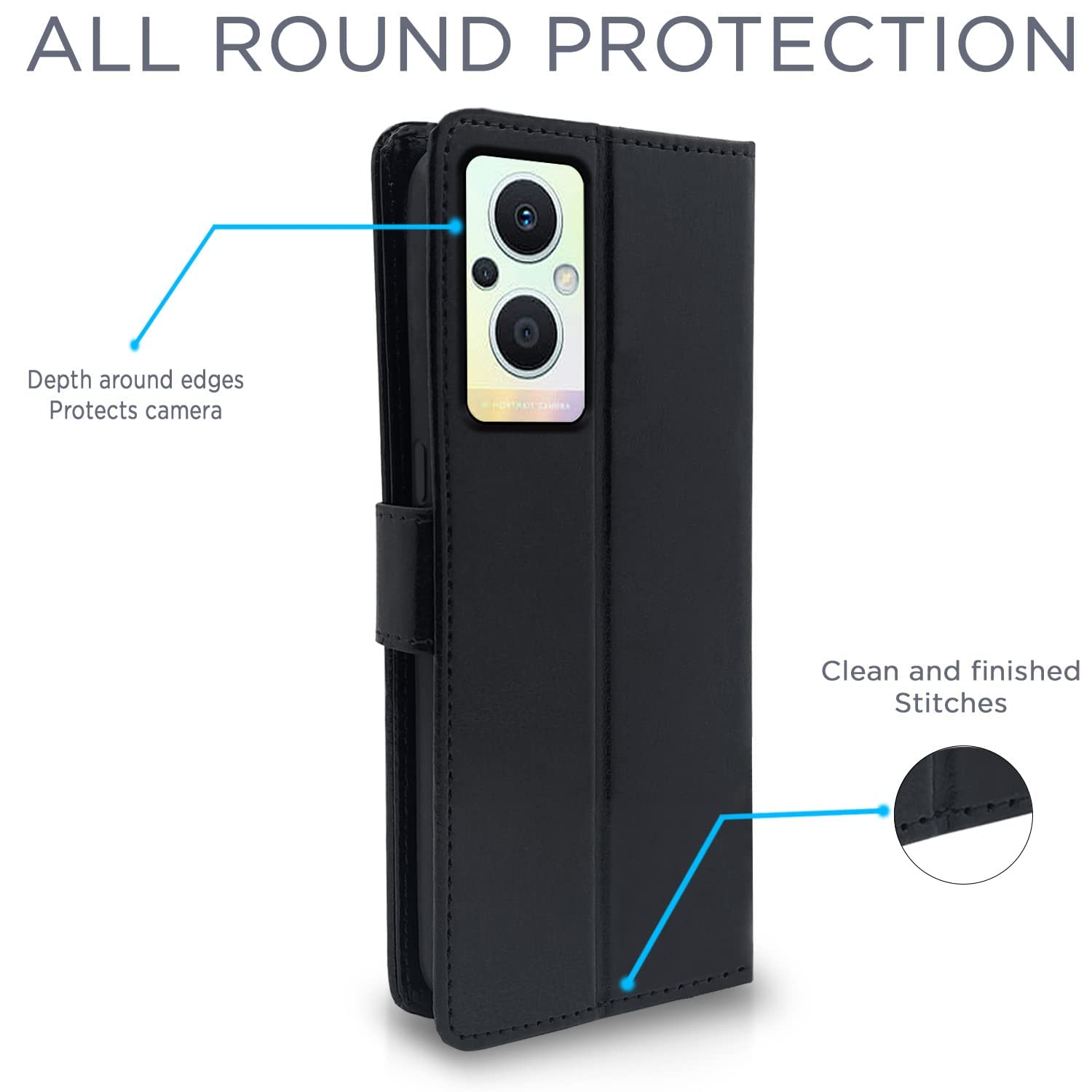 Pikkme black mobile flip cover for Oppo F21 Pro 5G – photo 4