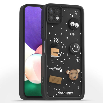 Black Silicone back cover for Samsung A22 5G/3D – Pikkme