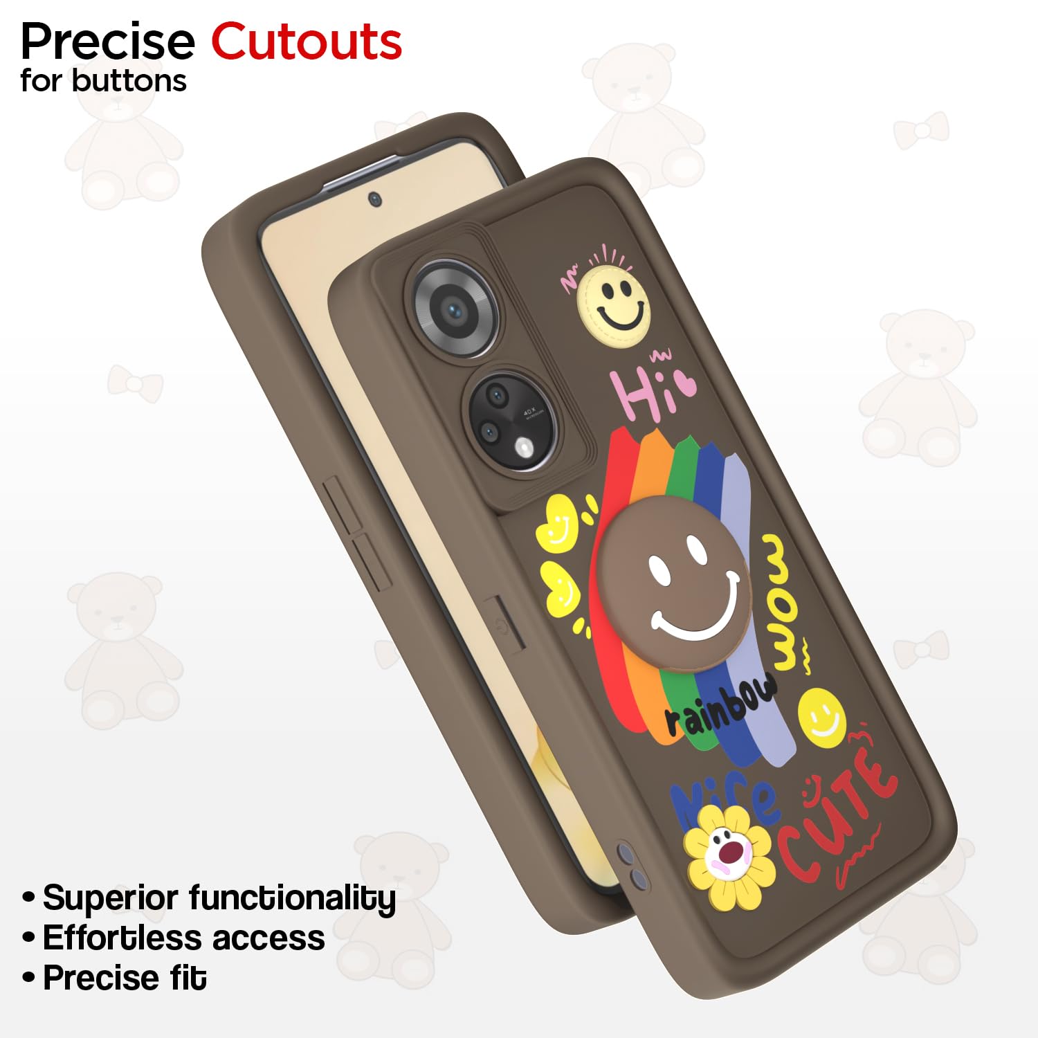 Brown Soft Silicone phone cover for Oppo Reno 8T – Pikkme – photo 6