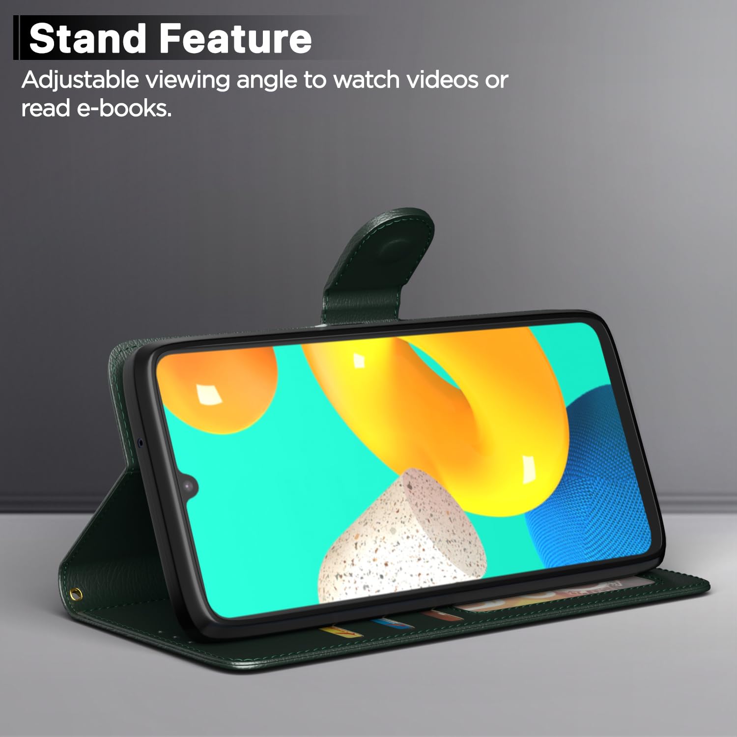 Pikkme Samsung Galaxy M14 5G Flip Cover (Green)