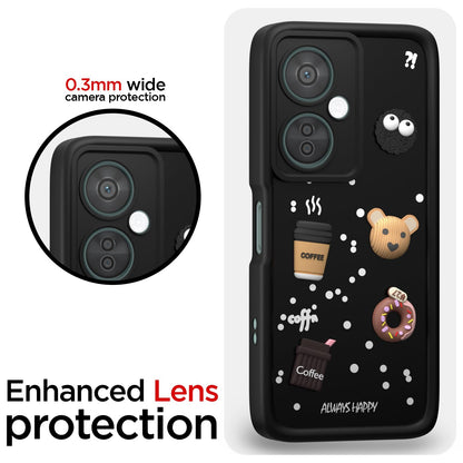 Pikkme OnePlus Nord CE 3 Lite 5G / OnePlus Nord N30 5G  Cute Fun Cartoon 3D Bear Coffee Back Cover (Black)