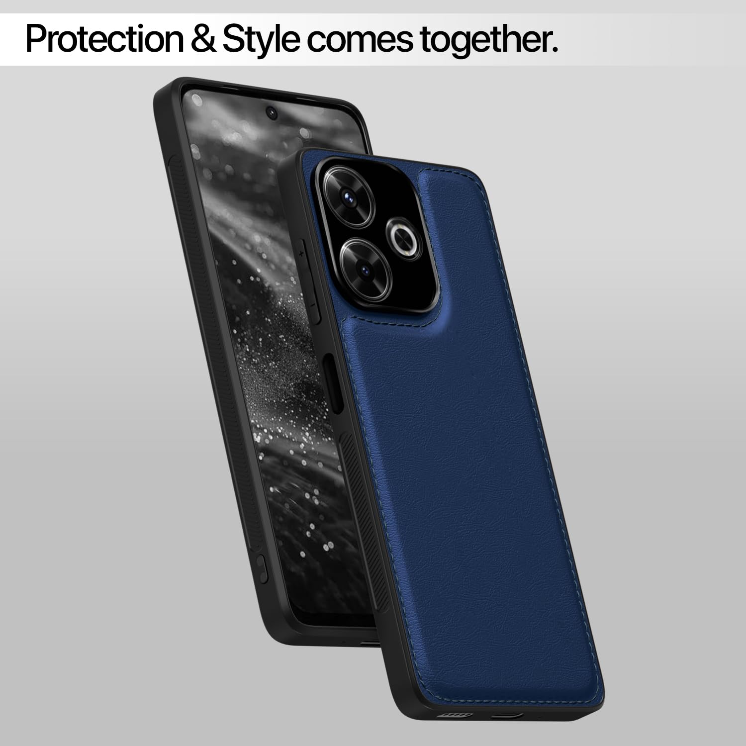 Pikkme blue Leather phone cover for Redmi 13/Poco M6 Plus 5G – photo 6
