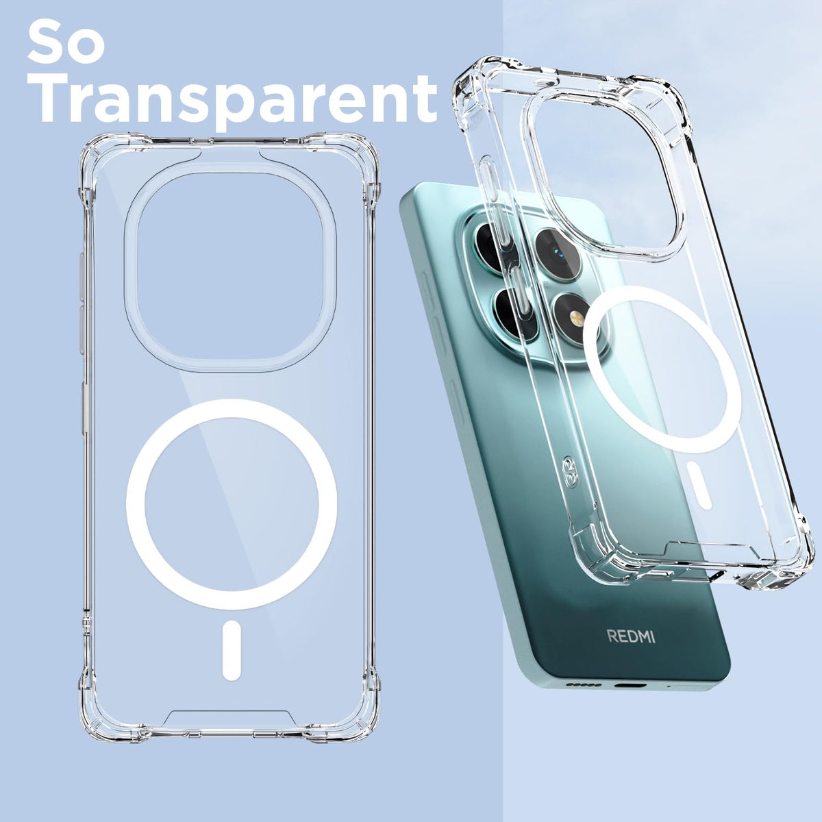 Pikkme transparent mag-safe MagSafe back cover for Redmi Note 15 5G – photo 2