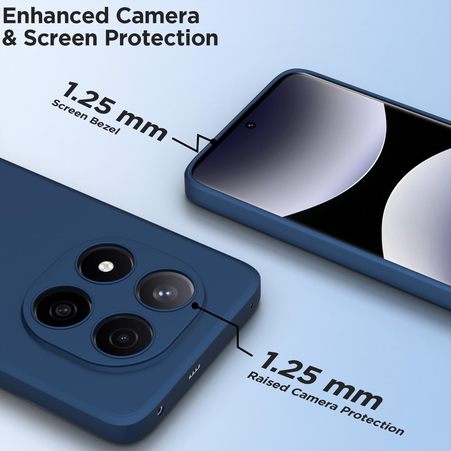 Pikkme blue Matte phone cover for Redmi Note 14 Pro Plus 5G – photo 2