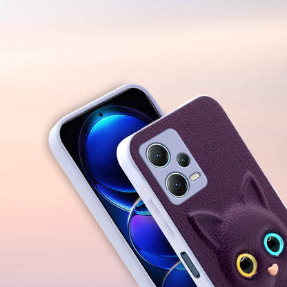 Pikkme Redmi Note 12 Pro 5G Kitty Back Cover (Purple)