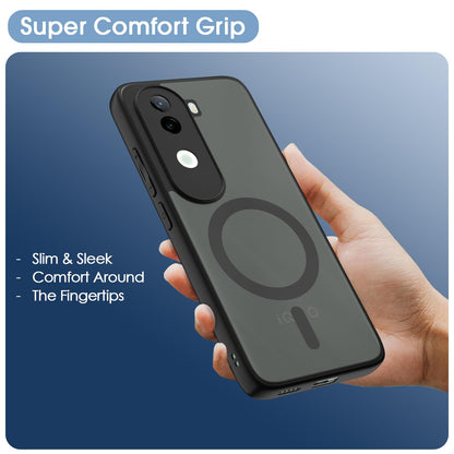 Vivo V40e/iQOO Z9s 5G mobile back cover in black smoke mag-safe by Pikkme – photo 6