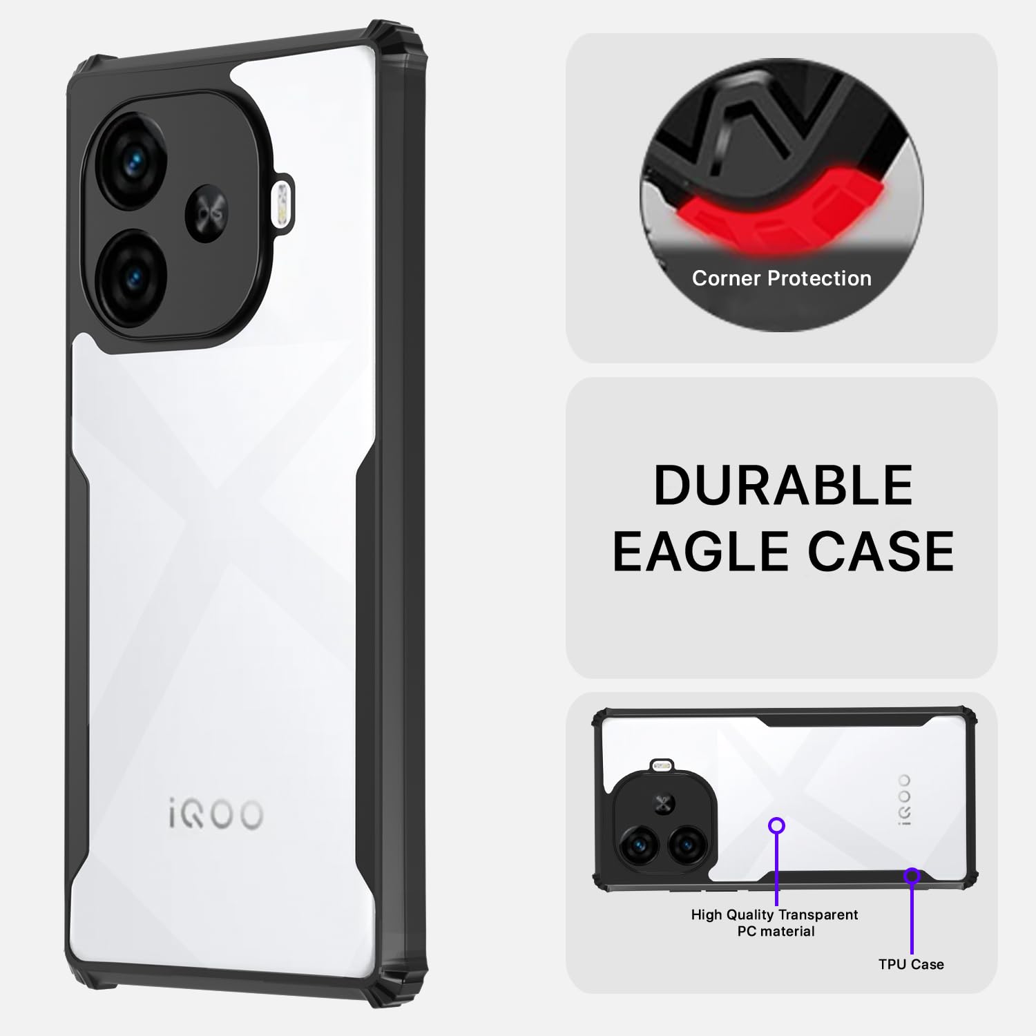 Black mobile back cover for Vivo Y200 GT 5G – Pikkme – photo 5