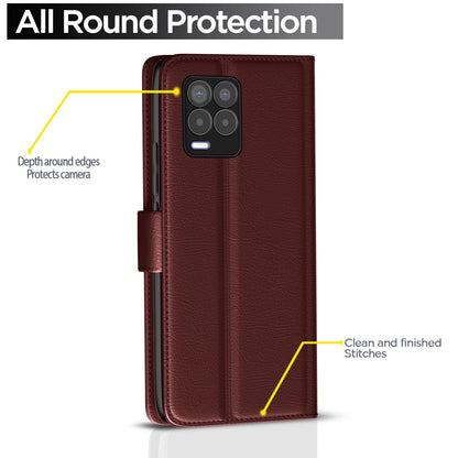 Realme 8 4G/8 Pro Wallet flip case in brown by Pikkme – photo 4