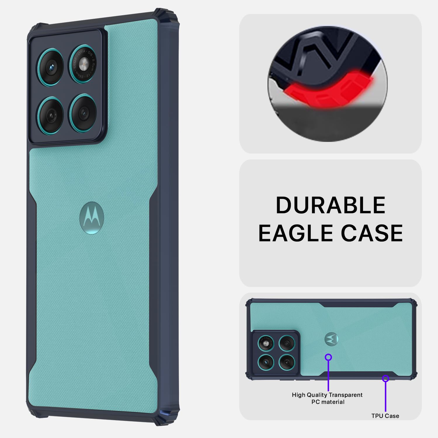 Pikkme Motorola Moto edge 60 fusion Eagle Back Cover (Blue)