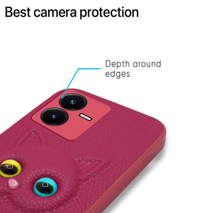 Pikkme Vivo Y22 Kitty Back Cover (Pink)