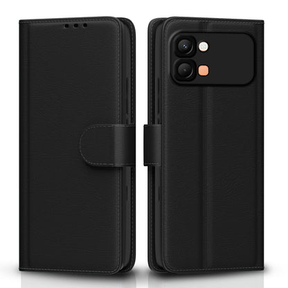 Infinix Note Edge 5G Wallet mobile flip cover in black by Pikkme