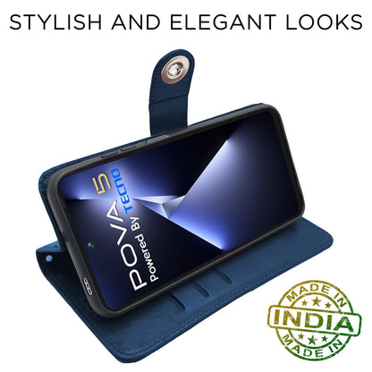 Blue Button wallet flip cover for Tecno Pova 5/Pova 5 Pro 5G – Pikkme – photo 4