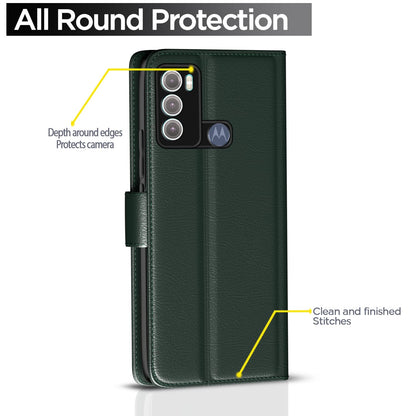 Moto G60/G40 Fusion Wallet flip cover in green by Pikkme – photo 4
