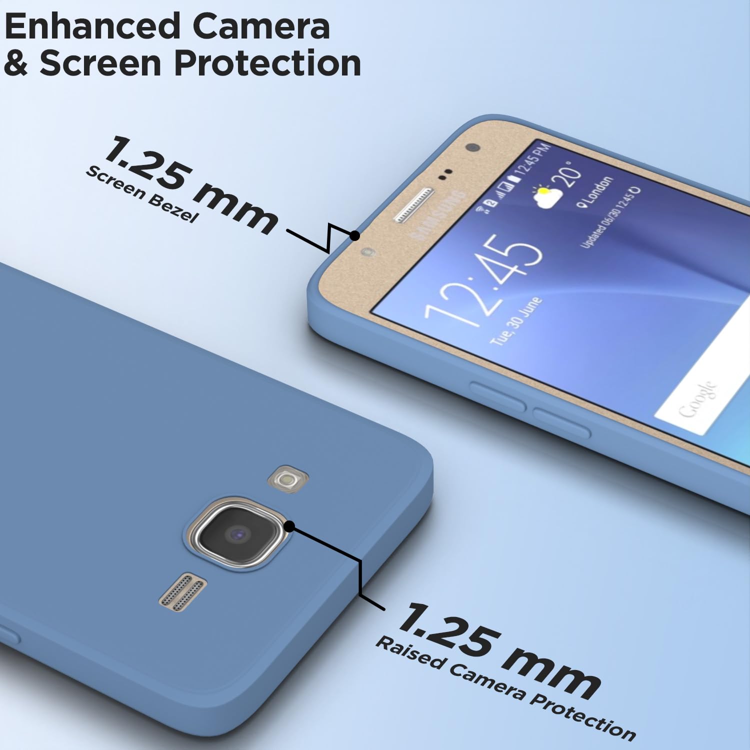 Pikkme Samsung Galaxy J7 2015 / J7 / J7 Nxt Soft Matte Silicone Shockproof Case (Aqua Blue)