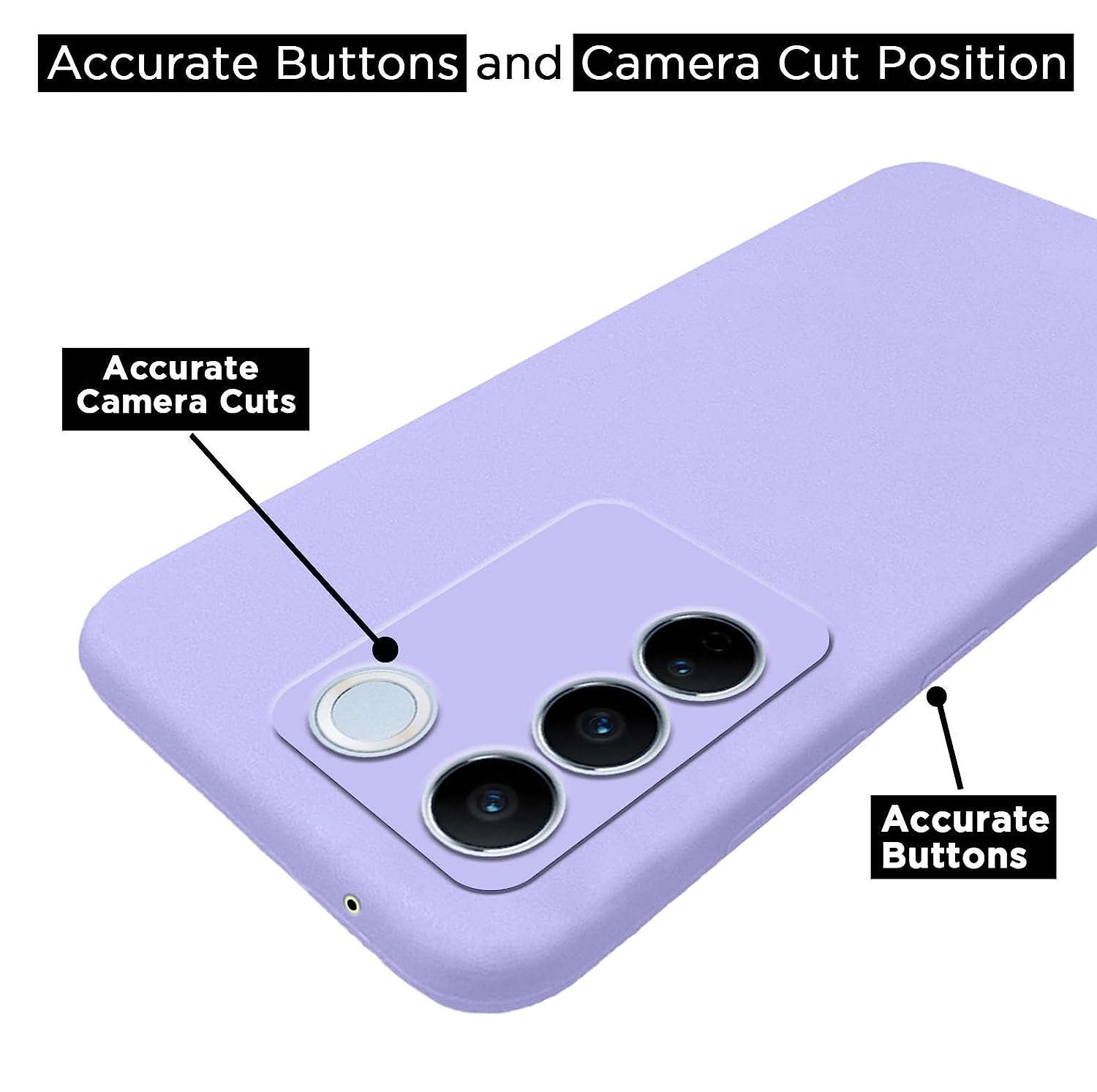 Pikkme Vivo V27 / V27 Pro 5G Soft Silicone Case with Camera Bumper Protection | Purple