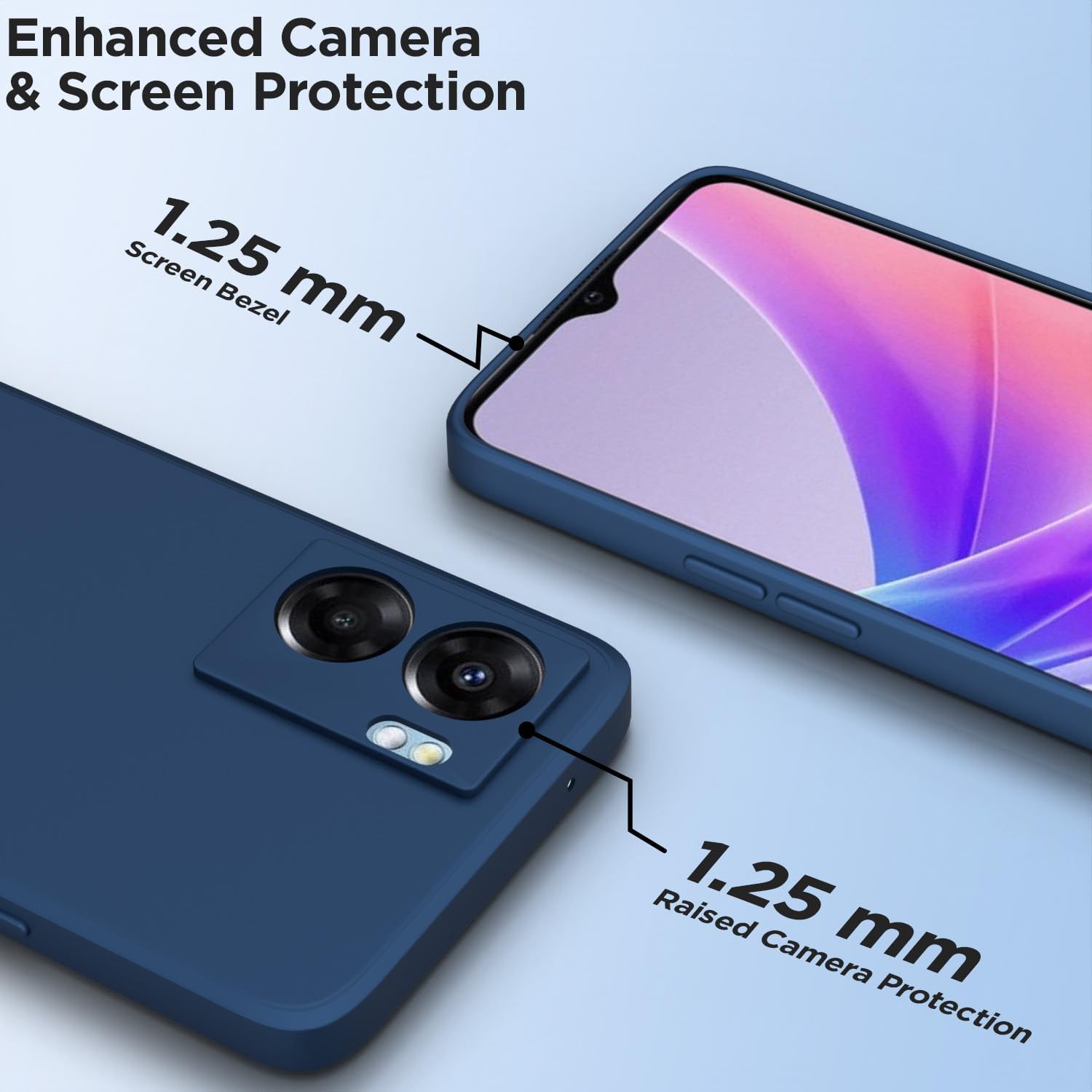 Pikkme  Oppo K10 5G  Soft Matte Silicone Shockproof Case (Blue)