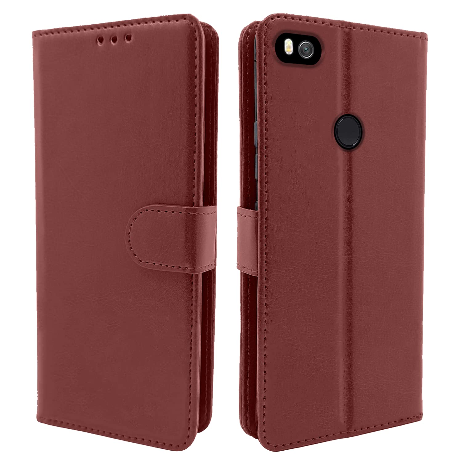 Redmi 4 Brown Vintage Flip Cover