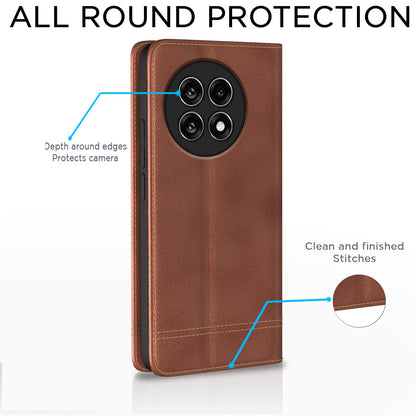 Brown Magnetic wallet flip cover for OnePlus 13R 5G – Pikkme – photo 4