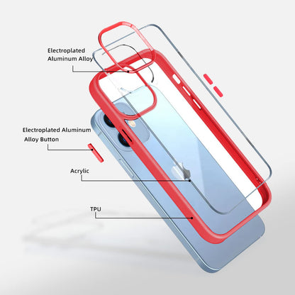 Pikkme iPhone 11 Electroplated Crome Metal Ring Back Cover (Red)