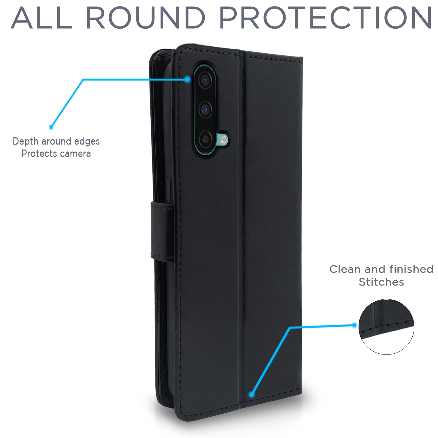 Pikkme OnePlus Nord Ce 5G Vintage Flip Cover (Black)