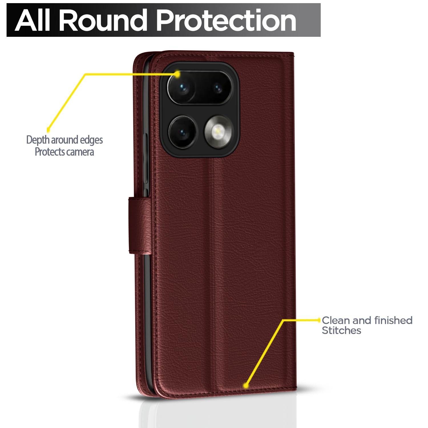Pikkme Realme 16 Pro 5G brown flip cover – photo 4
