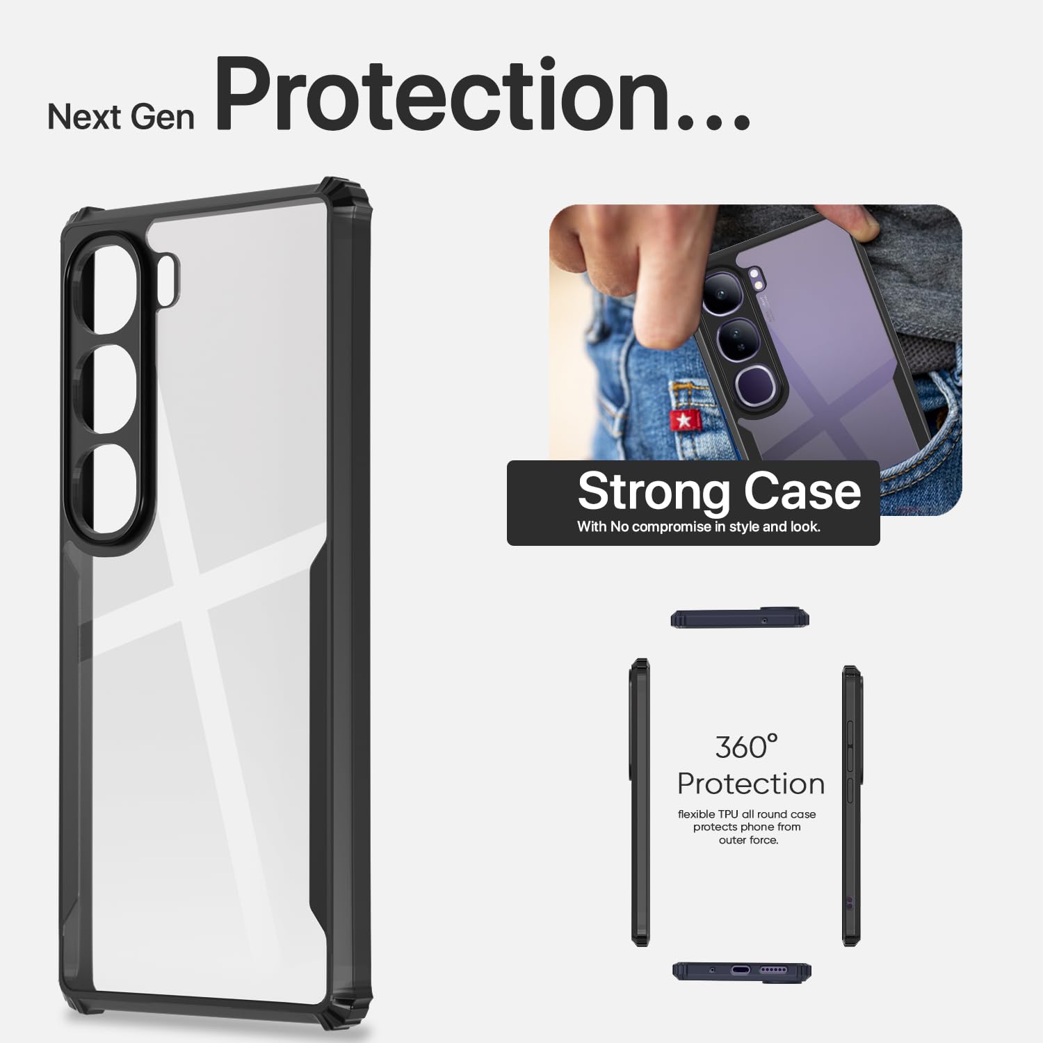 Pikkme Vivo V40 Lite 5G black mobile back cover – photo 7