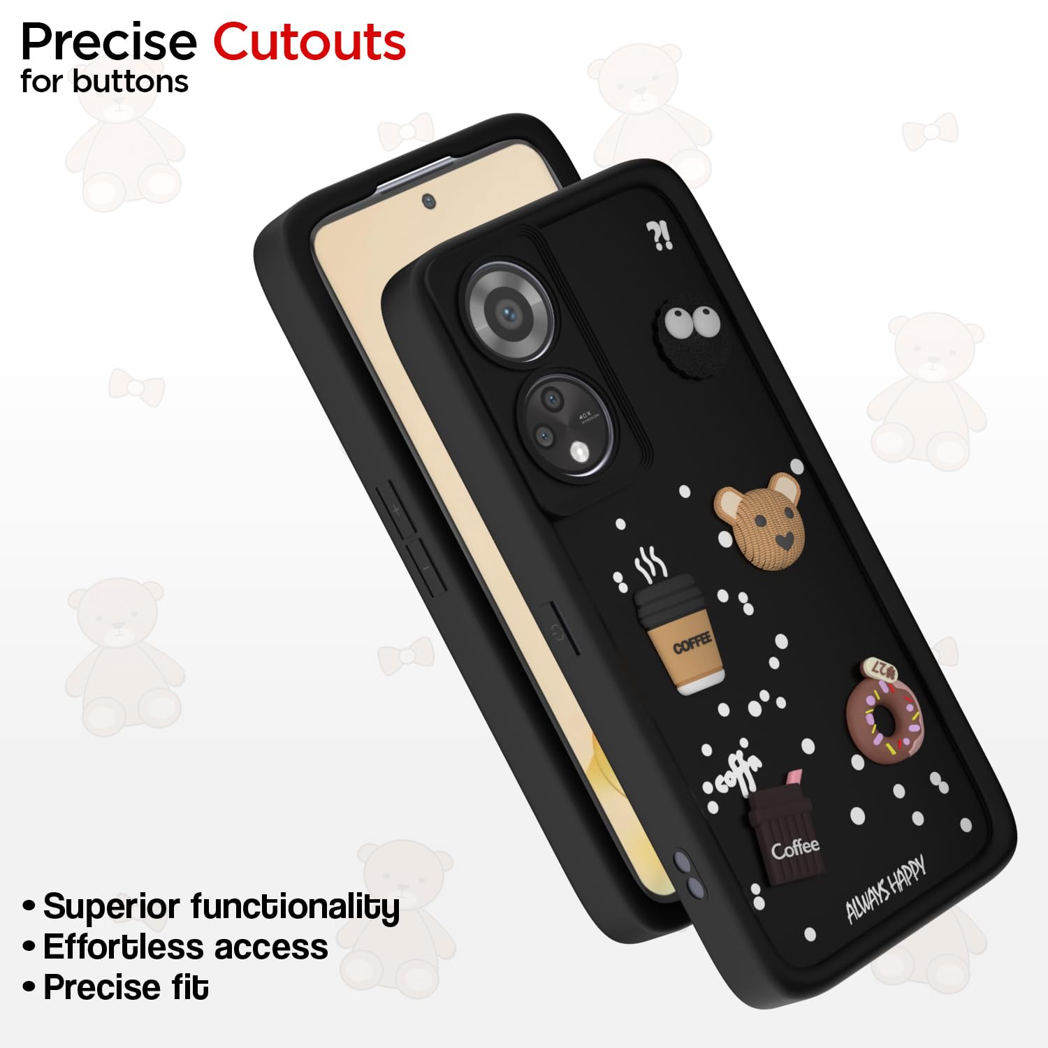 Black Silicone mobile cover for Oppo Reno 8T – Pikkme – photo 6