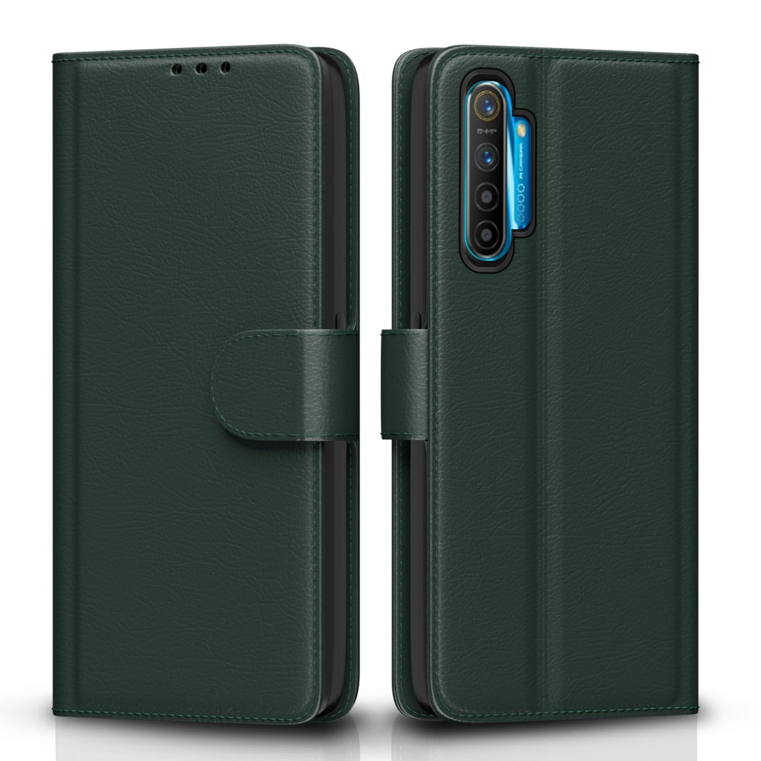 Pikkme green Wallet mobile flip cover for Realme XT