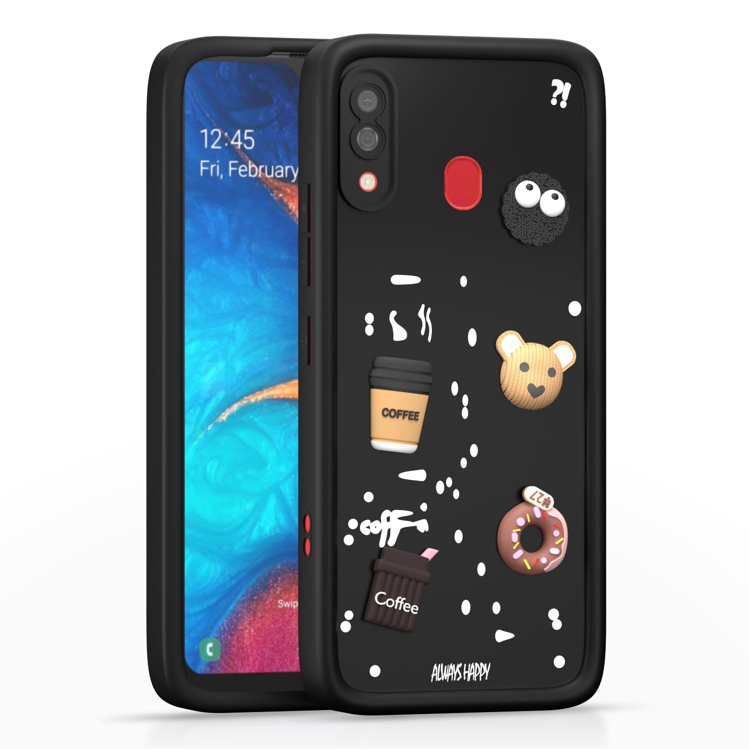 Pikkme  sama30 Cute Fun Cartoon 3D Bear Silicone Back Cover - Black