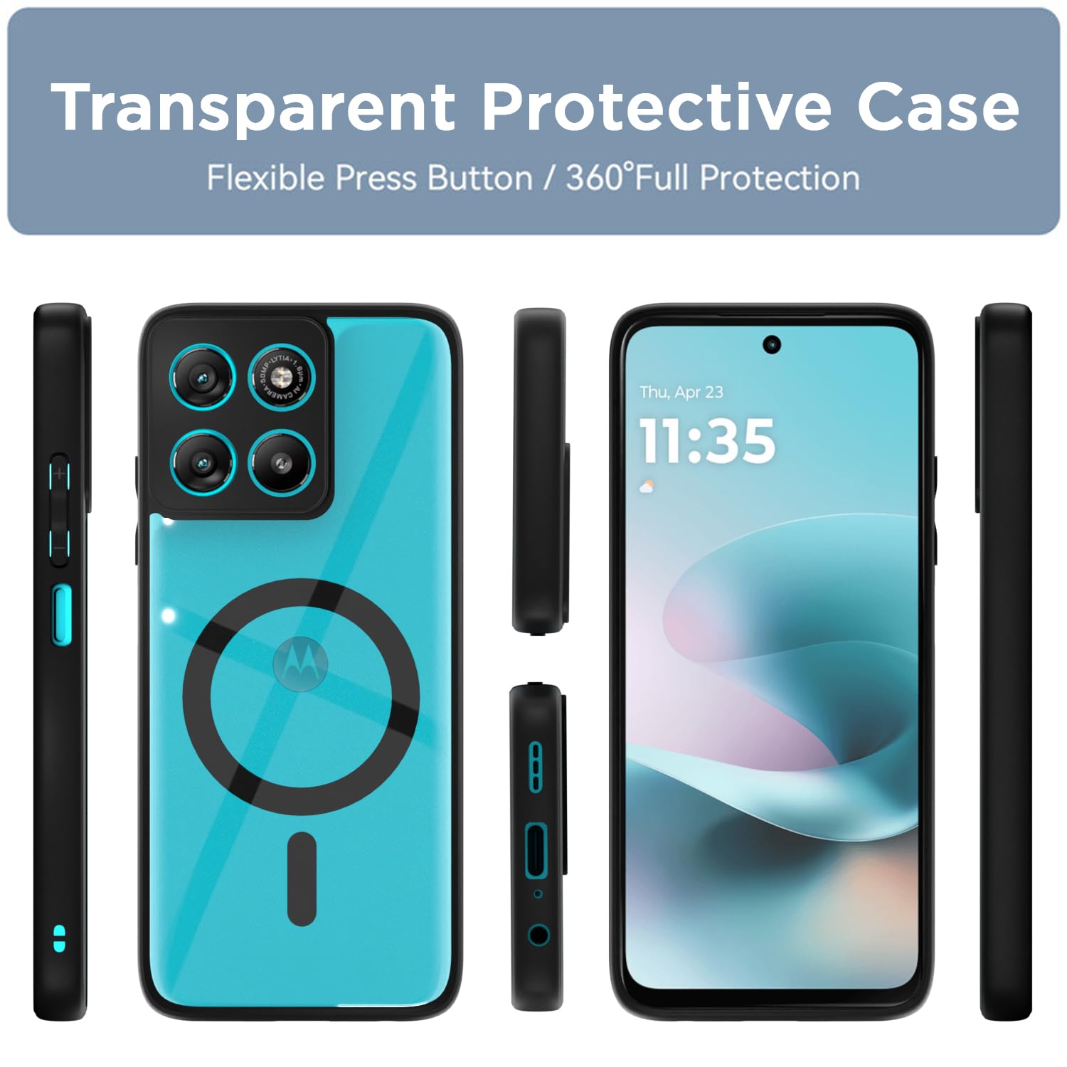 Moto G67 Power/G57 Power 5G mobile back cover in black mag-safe by Pikkme – photo 2