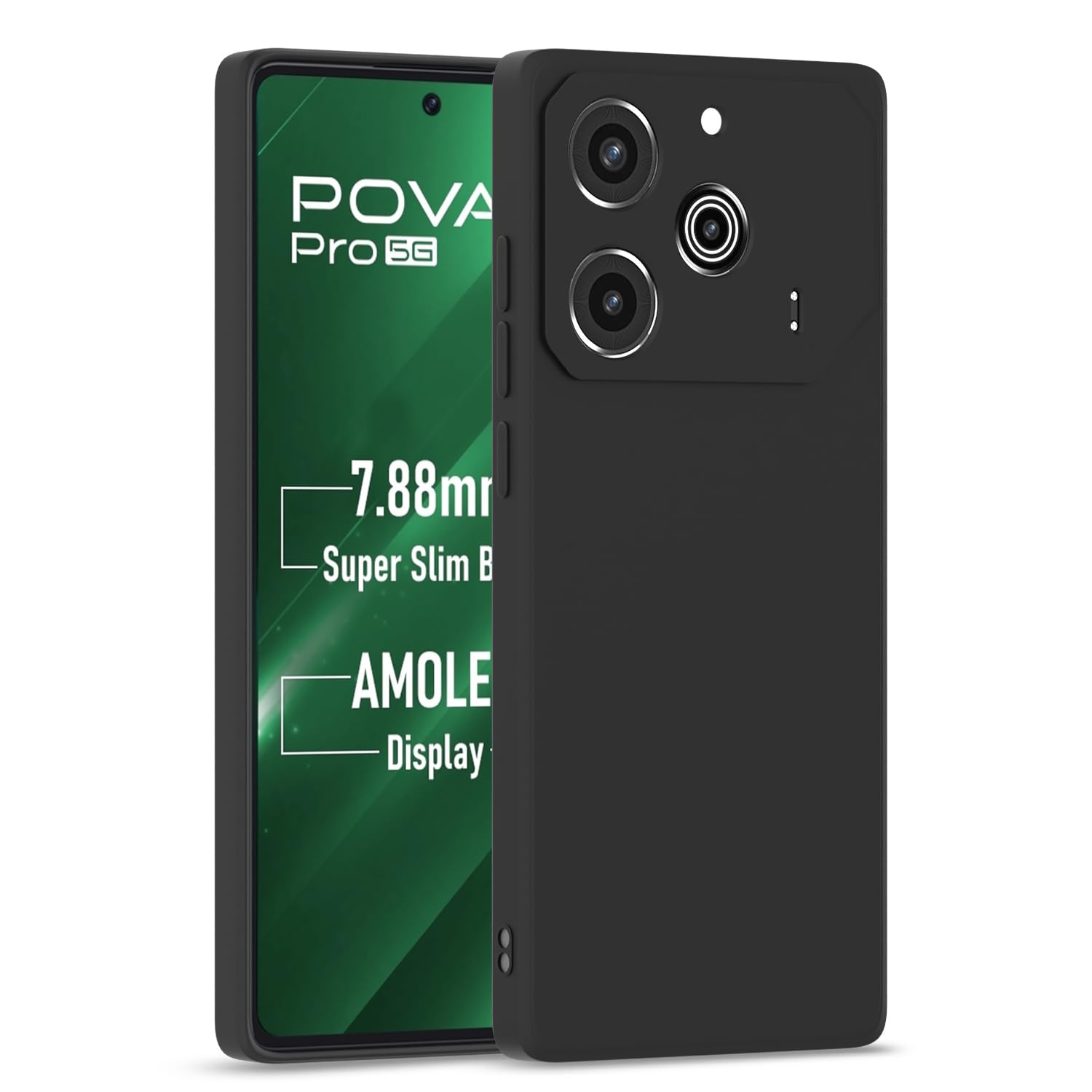 Black Matte phone cover for Tecno Pova 6 Pro 5G – Pikkme