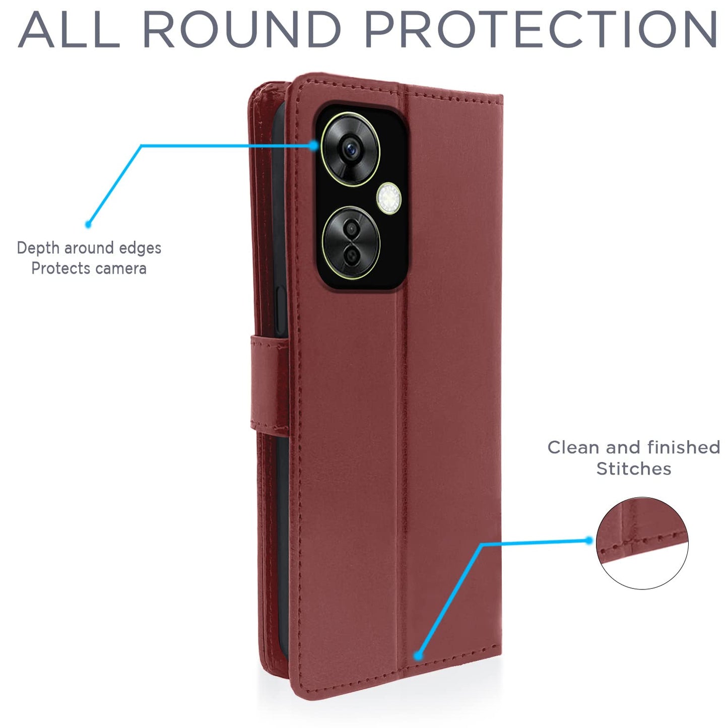 Pikkme OnePlus Nord Ce 3 Lite 5G Vintage Flip Cover | Brown